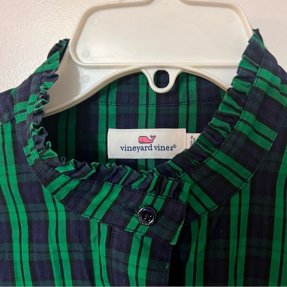 Vineyard Vines Green and Blue Top with Ruffled Collar - Picture 9 of 10